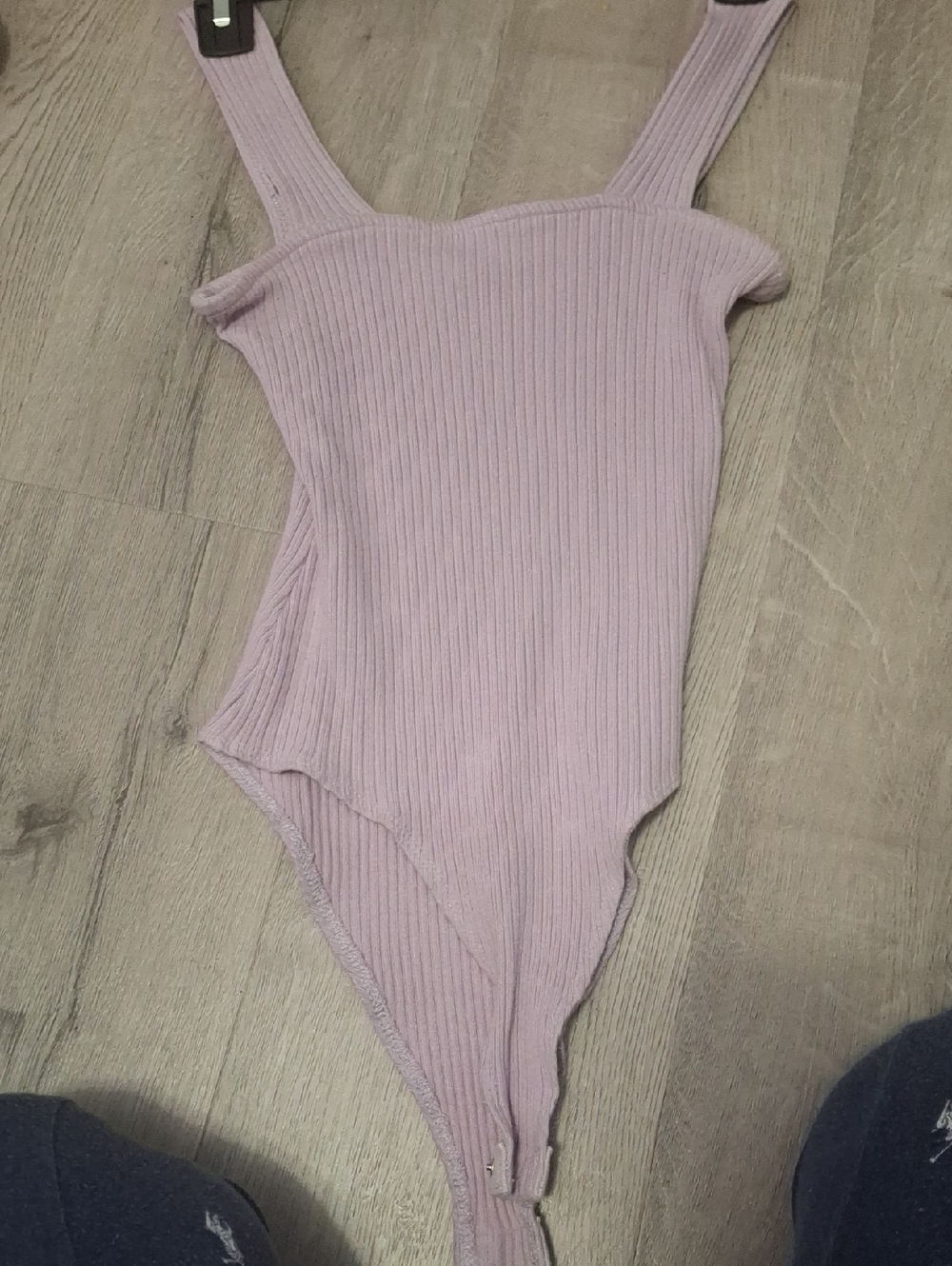 Kids Ribbed Tank One-Piece Bodysuit - Light Lavender